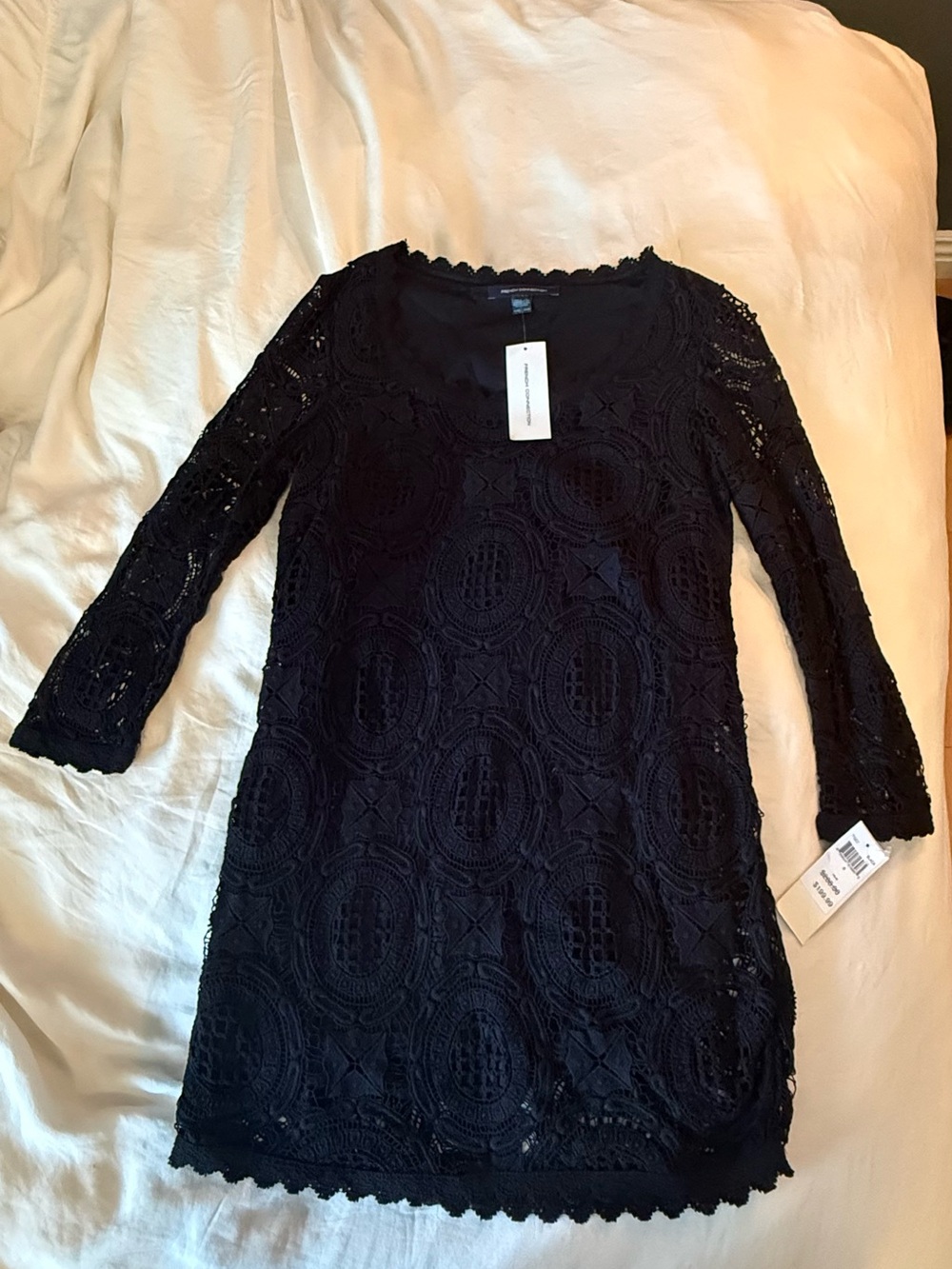 French Connection Lace Scoop-Neck Dress (Black) - Women / 100% Cotton